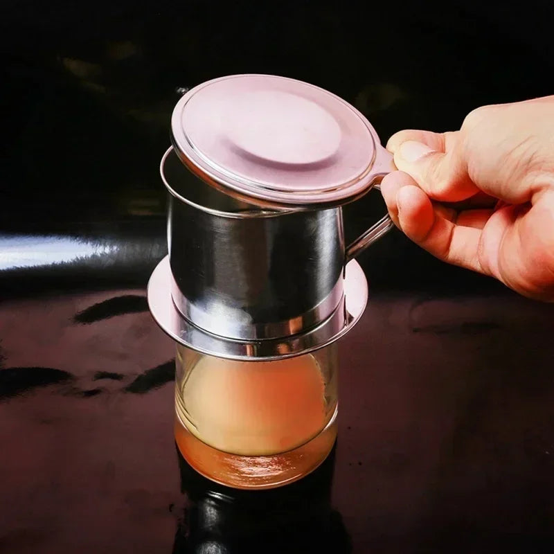 Portable Coffee Drip Strainer Kitchen Tools Stainless Steel Coffee Filter Infuse Cup Vietnamese Coffee Dripper Maker Pot