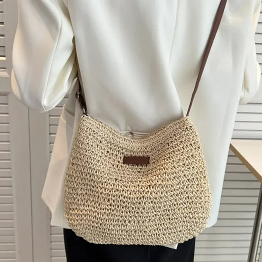 Ladies Fashion Summer Straw Crossbody Bag
