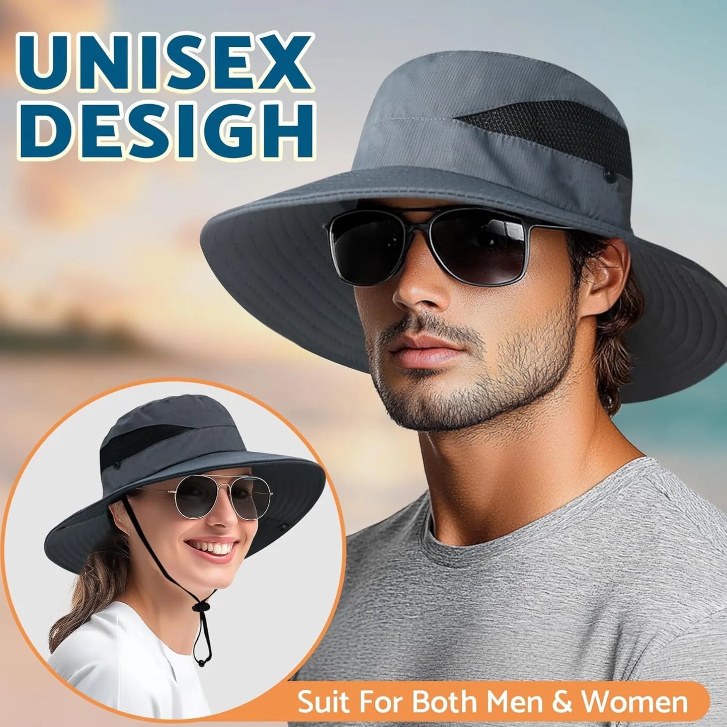Sun Bucket Hats for Men Women