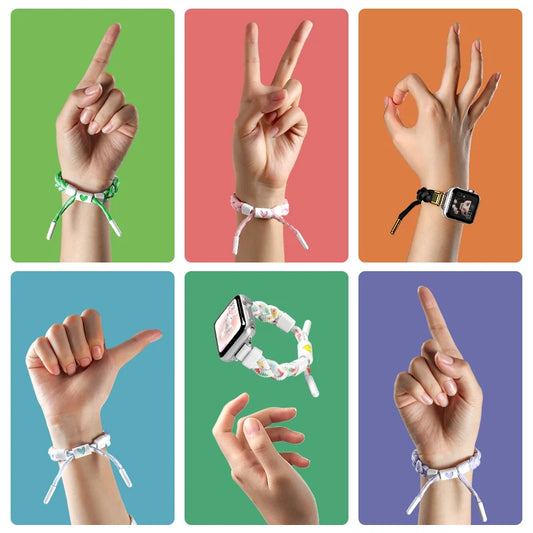 Color-Block Nylon Woven Sport Band for Apple Watch Compatible with SE/8/7/6/5 Models 38/40/41/45mm Sizes Smart Accessory