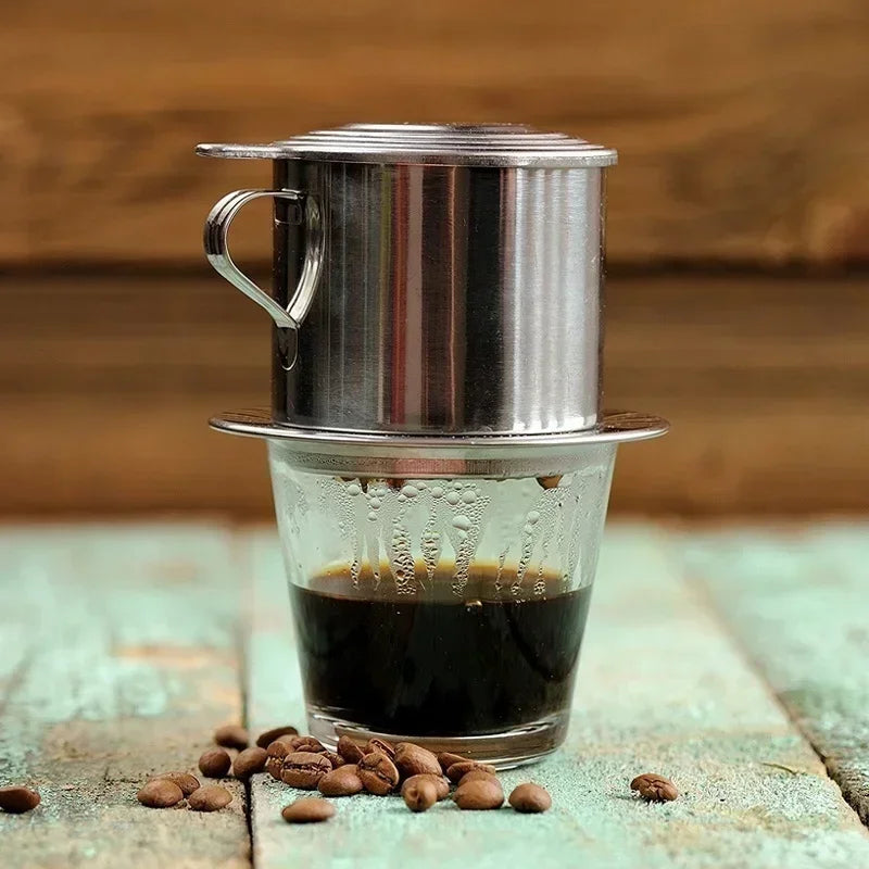 Portable Coffee Drip Strainer Kitchen Tools Stainless Steel Coffee Filter Infuse Cup Vietnamese Coffee Dripper Maker Pot