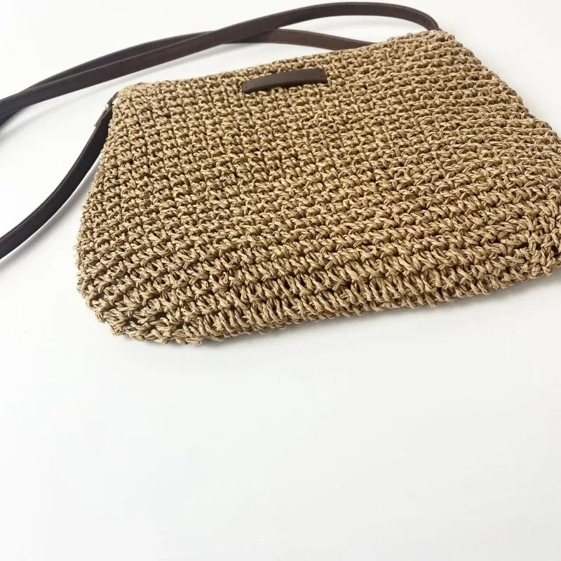 Ladies Fashion Summer Straw Crossbody Bag