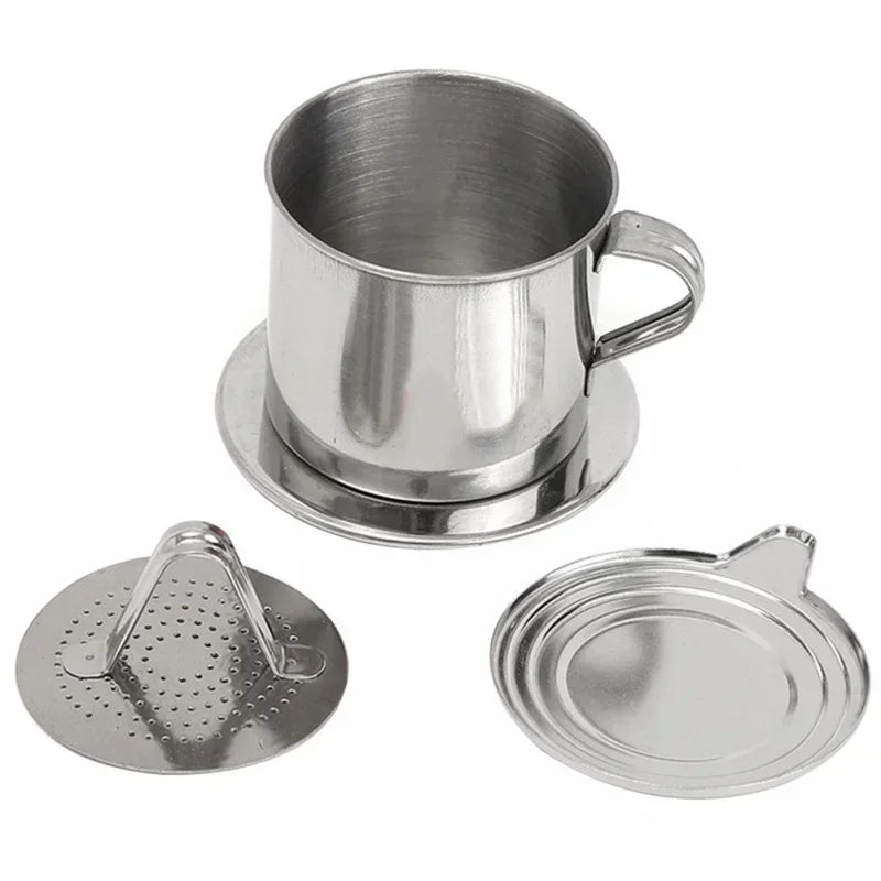 Portable Coffee Drip Strainer Kitchen Tools Stainless Steel Coffee Filter Infuse Cup Vietnamese Coffee Dripper Maker Pot